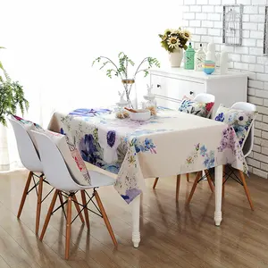 wholesale digital printing garden linen cotton petal table cloth