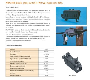 APDM 4 Cực Gắn NT1 Cắt Ra Cầu Chì Chuyển Đổi Cách Ly/Spn Cầu Chì Chuyển Đổi - Product Image 3