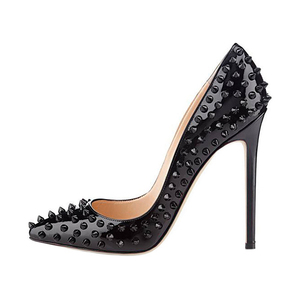 AL-1133 nouveauté Chic Rivet dames bureau Sexy fête porter 12cm chaussures à talons hauts femmes pompe <span class=keywords><strong>de</strong></span> mariage chaussures habillées - Product Image 5