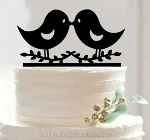 Silhouette dell'uccello di Figura Cake Topper Acrilico Wedding Cake Topper Wedding