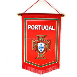 Suspendu Portugal football club drapeau d'échange, impression personnalisée de football mini fanion drapeau