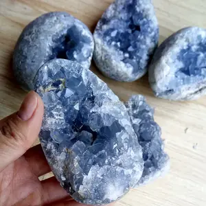 Géomes en cristal Celestite bleue, 1 pièce, de qualité supérieure, géomantique en cristal, bleu