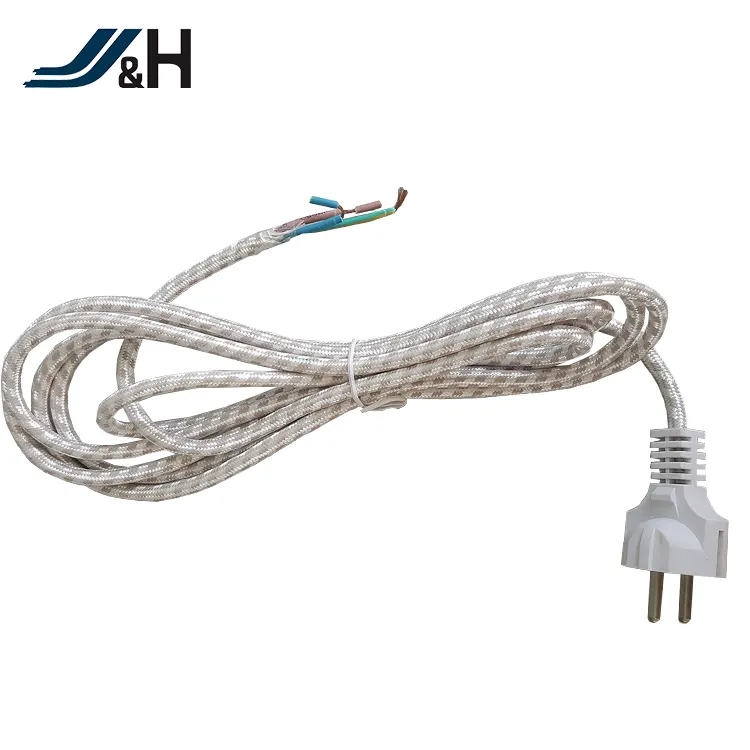 VDE Approved H03RT-H Textile Braiding Power Cord