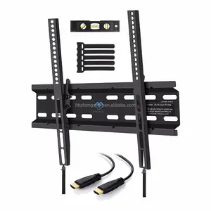 Full Motion TV Wall Mount and DVD Floating Shelf with Two DVD Shelves, TV Mount Fits Most of 26-55 Inch TVs up to 60 LBS