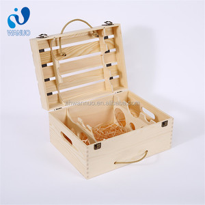 Wanuocraft handmade gỗ thông tự nhiên Thùng Vineyard Thiết kế 6 chai rượu vang du lịch lưu trữ mang hiển thị trường hợp đánh bóng - Product Image 6