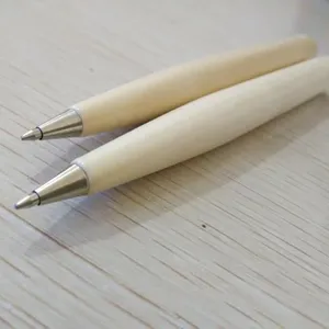 ボールペン木製ドラムスティックデザインロゴカスタムナチュラルウッドペン安い木製ボールペンドラマー用