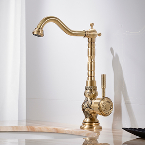 Mezclador de agua grifos grúa, caliente y fría sola manija <span class=keywords><strong>cuenca</strong></span> talla grifo rotación <span class=keywords><strong>cuenca</strong></span> grifos de latón antiguo baño grifo - Product Image 3