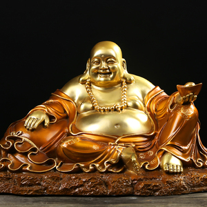 Venda por atacado de alta qualidade fengshui antique 39 cm pequena feliz estátua de buda para venda