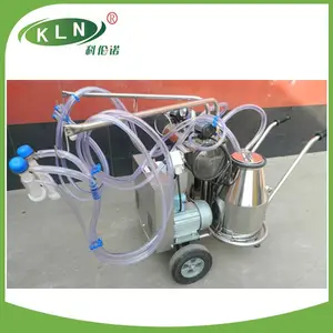 KLN rotary vane vacuum pump & motor type milking machine for goat & sheep with double barrals"