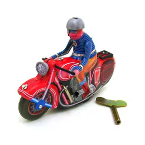 मिनी मोटरसाइकिल खिलौने रेट्रो ऊपर हवा मोटरसाइकिल खिलौने घड़ी की कल घर शिल्प टिन खिलौना