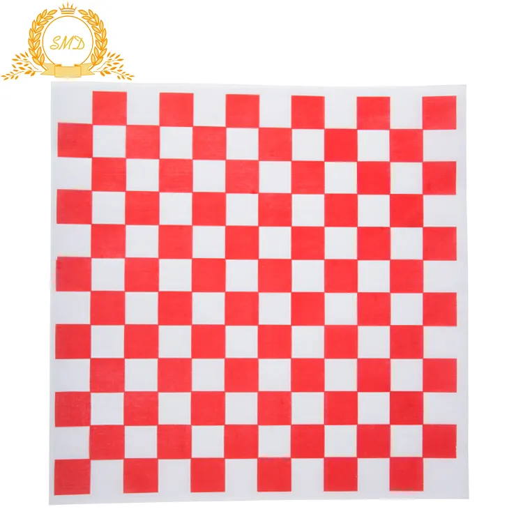 12 "x 12" Red Check Deli Sandwich Geschenk papier