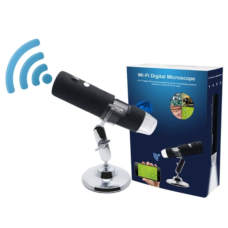 Microscópio elétrico digital sem fio 1000x <span class=keywords><strong>8</strong></span> leds, câmera microscópio digital sem fio