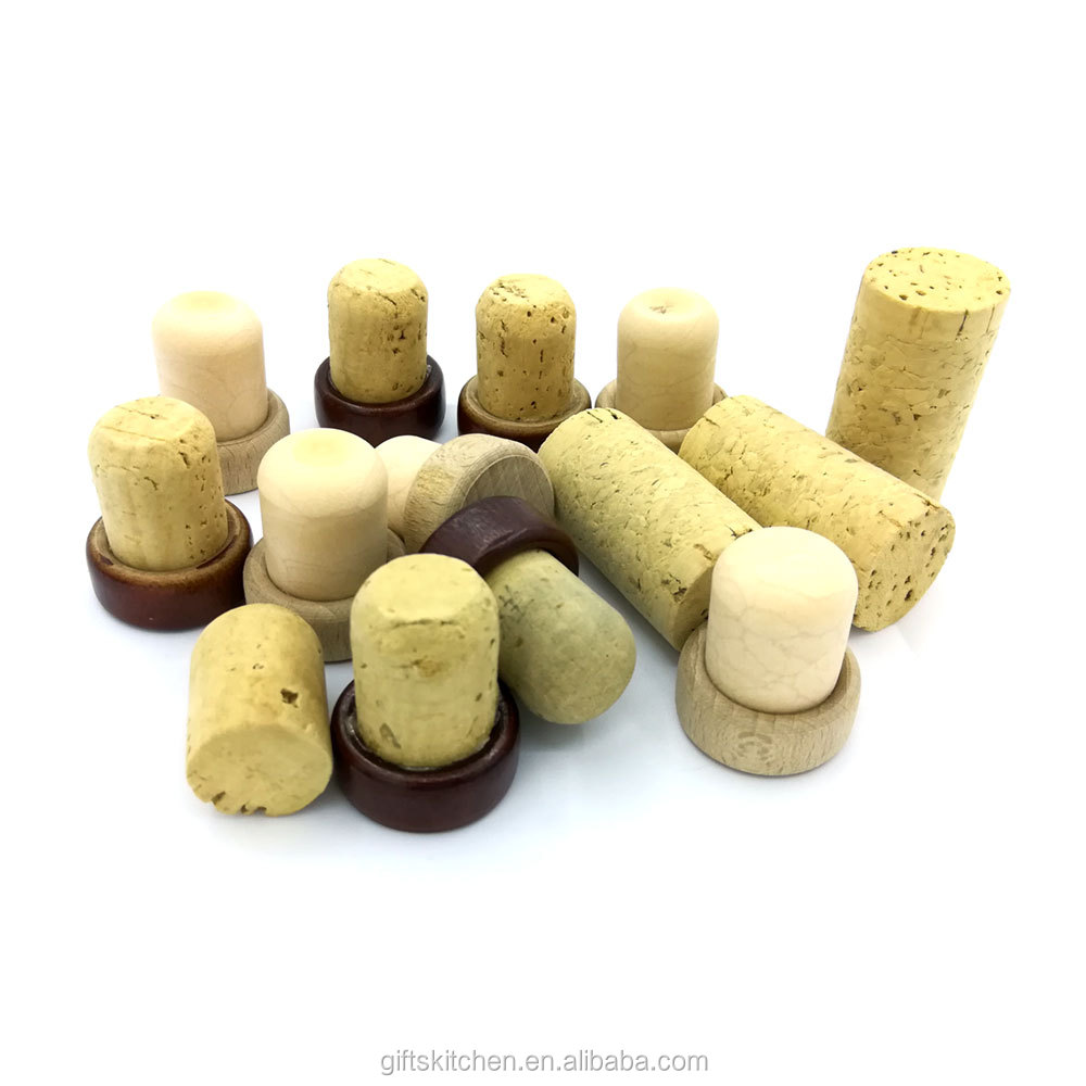 Заводская оптовая продажа, персонализированная Натуральная пробка для бутылок с Т-образным креплением хорошего качества, пробка для вина
