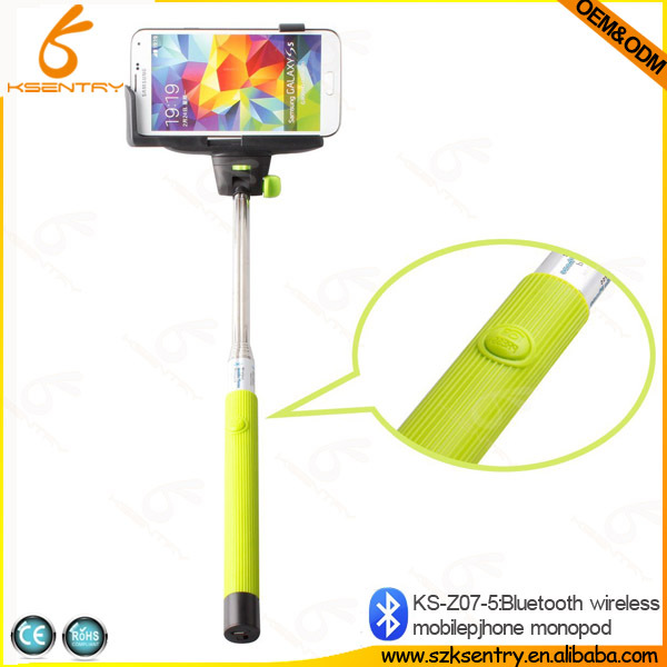2014 popular selfie stick with bluetooth shutter button, selfie monopod bluetooth, selfie holder for travel tourism