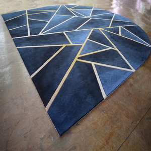 Navy Blu Geometrica Tappeto Con Glod Linea A Mano Trapuntata Tappeto <span class=keywords><strong>Tappeti</strong></span> e <span class=keywords><strong>Tappeti</strong></span> di Lusso Soggiorno - Product Image 4