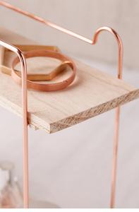 Europa nórdica cuadrado chapado en oro rosa de alambre de metal de pared cama estante flotante estantes, decoración de muebles de sala de KD - Product Image 5