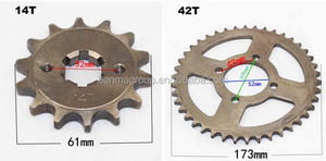 Set Catena e Corona per Moto AX100 in Acciaio 45, Corona 428-42T/14T - Product Image 2