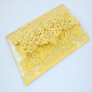 Personalizar favores de la boda laser cut perla de papel de la boda tarjeta de invitación - Product Image 5