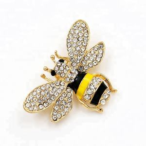 Rhinestone น้ำผึ้ง Bee เข็มกลัดทองสีดำแมลง Bug เข็มกลัดคริสตัล Bumble Bee Broach - Product Image 3