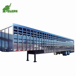 2 axles 53 ft long box livestock horse transport carriage semi trailer