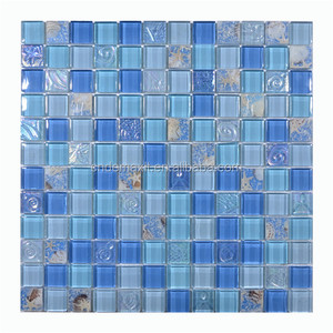 Precio al por mayor fácil limpieza cristal color azul <span class=keywords><strong>azulejo</strong></span> <span class=keywords><strong>mosaico</strong></span> - Product Image 3