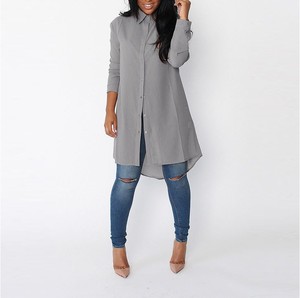 2023 abiti eleganti per camicie a maniche lunghe con disegni estivi per camicie lunghe in Chiffon da donna - Product Image 4
