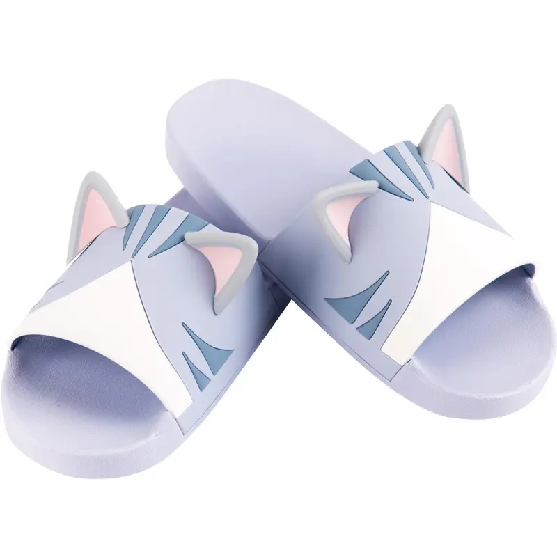 Pantofole da interno suola in PVC materiale cartoon cat ear sandalo antiscivolo da donna