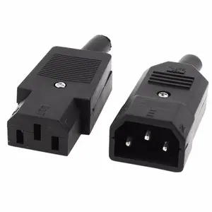 1 Sets AC 250V 10A IEC 320 C14 Male Plug to C13 Female Socket Power Connector