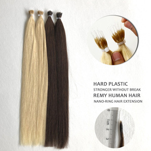 Micro <strong>Beads</strong> Human Hair <strong>Extension</strong> Long Lasting Hard Plastic Tip Nano Ring Hair <strong>Extension</strong> - Product Image 2