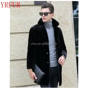 YR1131 Boa Qualidade Men's Big Collar Longo Moda Estilo Mink Fur Coat