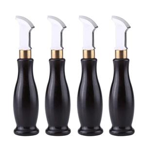 Stainless Steel Leather <strong>Edge</strong> Creasing <strong>Tool</strong> with Ebony Wood Handle for Marking Creaser Decoration - Product Image 1