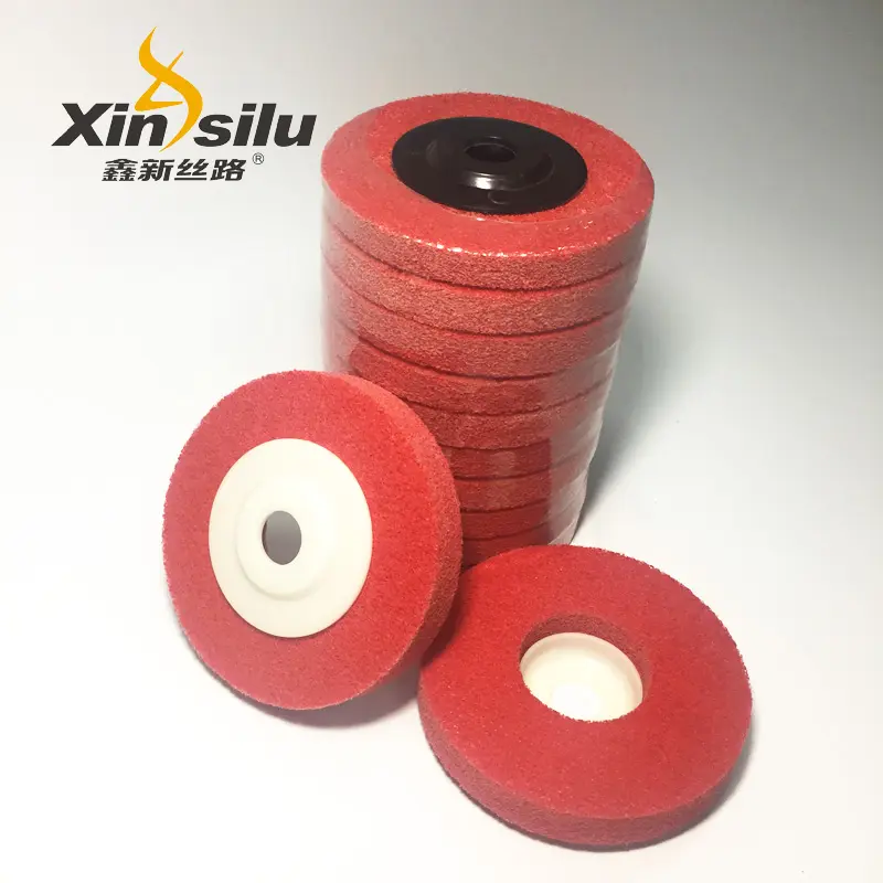 Disques abrasifs en fibre rouge, de 4 pouces, pour le polissage de surface de peinture en métal, 10 pièces