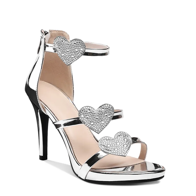 WETKISS Drop Shipping Gümüş Rugan Sandalet Gladyatör Yüksek Topuklu Ayakkabılar Sandalet Yaz 2019 Kristal Bayanlar Ayakkabı ve Sandalet