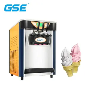 Máquina para hacer helados suaves de 3 sabores, comercial, mesa superior