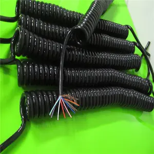 6core extension electrical coiled PU/PUR/TPU spiral spring cable