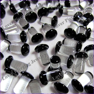 [GB-386C] الجملة الزجاج القرط المقابس هيئة ثقب المجوهرات المخصصة الأذن مقاييس نفق التوصيل - Product Image 1