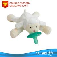 Sucette en peluche personnalisée pour bébé avec jouet pour chat Velboa marron sucette Nuk souple porte-sucette en peluche chat dessin animé