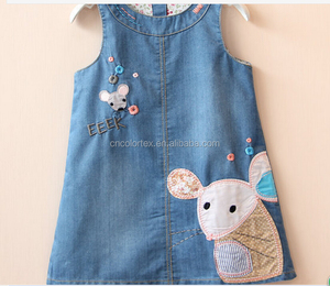 Nuovo <span class=keywords><strong>vestito</strong></span> <span class=keywords><strong>da</strong></span> bambina in Denim con <span class=keywords><strong>topo</strong></span> ricamato pagliaccetti estivi <span class=keywords><strong>da</strong></span> bambina senza maniche per neonato - Product Image 1