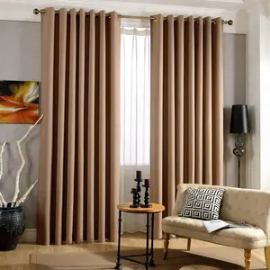 Elegant Polyester Solid Color Split Antique Window Curtain Blackout Curtains for Living room Bedroom Hotels Polyester Luxury