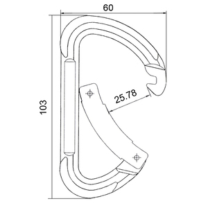 Mosquetón de aluminio Taiwan Bent Gate para deportes extremos, 23KN - Product Image 2