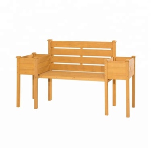 <span class=keywords><strong>Madera</strong></span> Natural Parque largo Banco silla <span class=keywords><strong>de</strong></span> jardín al aire libre banco con <span class=keywords><strong>maceta</strong></span> - Product Image 1