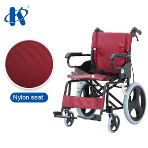 KY871LBJ-مسند ثابت للقدمين و PU, كراسي متحركة من الألمونيوم ، مقعد نايلون ، أحمر ، كرسي متحرك ، مستشفى ، كرسي متحرك - Product Image 2