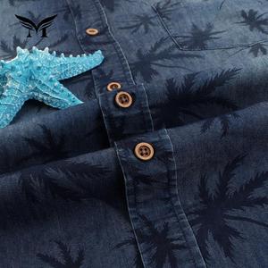 <span class=keywords><strong>El</strong></span> último diseño de impresión personalizada de algodón liso camisa denim camisa de <span class=keywords><strong>playa</strong></span> - Product Image 5