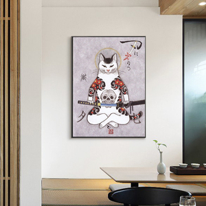DIY Japonais Motif Tatouages <span class=keywords><strong>Patron</strong></span> Chat Diamant <span class=keywords><strong>Toile</strong></span> Mur Art - Product Image 2