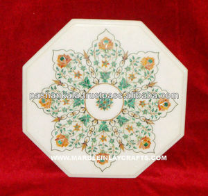 Haut de Table pitra Dura de marbré, incrustation octogonale, européen - Product Image 1