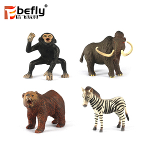 BEFLY 4pcs Small Wild Animal <strong>Monkey</strong> Bear Zebra Eco-friendly PVC Mammoth Model <strong>Toys</strong> for Ages 2-14+ Years - Product Image 2