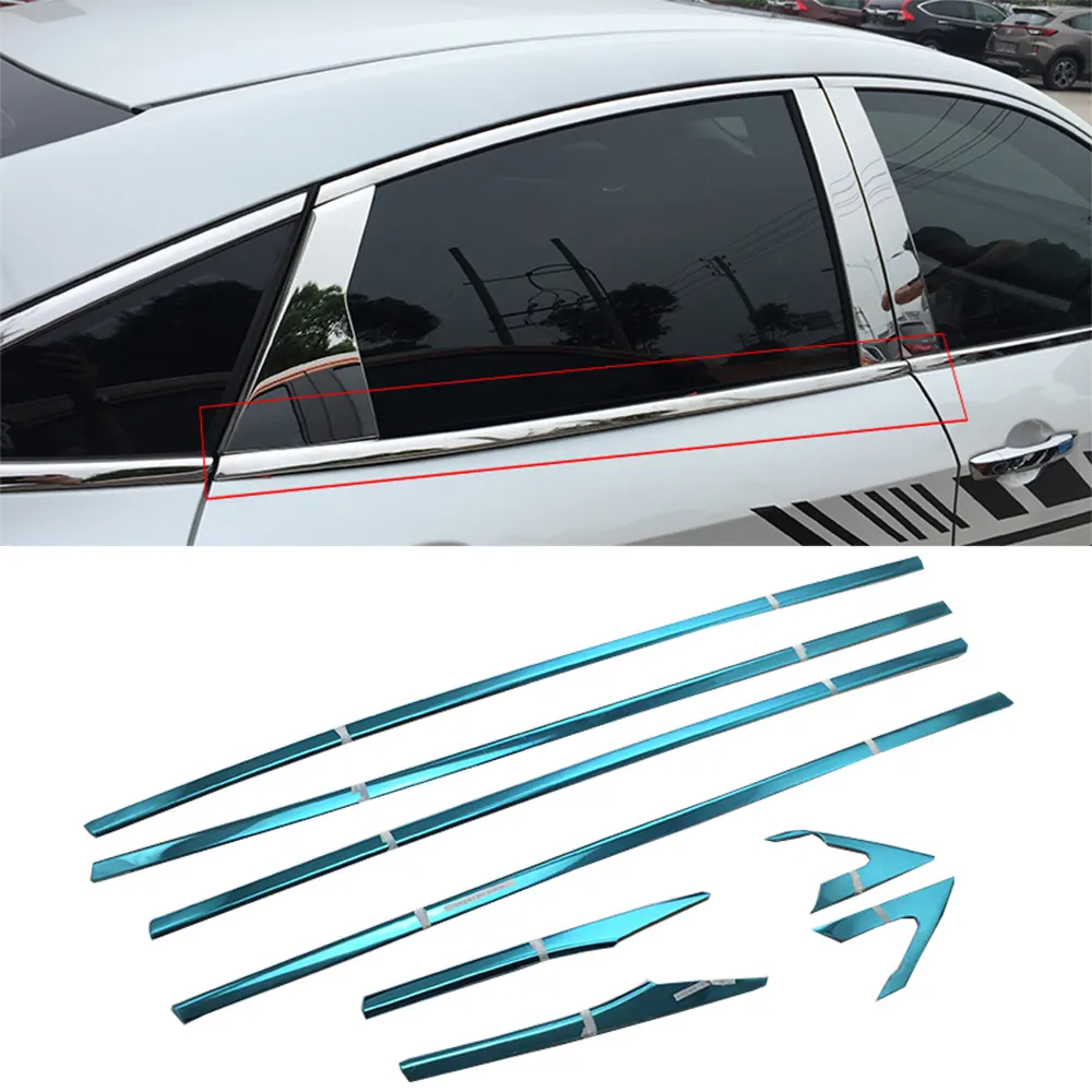 2019 Wholesale Car Exterior Accessories ABS Silver Window Trims Down For Honda Civic 2016 Auto Part Car Accessories