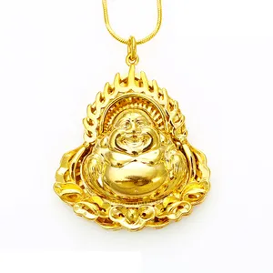 Xuping Modeschmuck Dubai 24 Karat Gold religiöse Buddha Anhänger Halskette