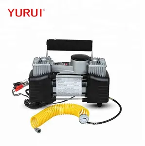 DC 12V 150PSI Double Cylinder Tire Pump Portable Tyre Inflator 180W Metal Air Compressor