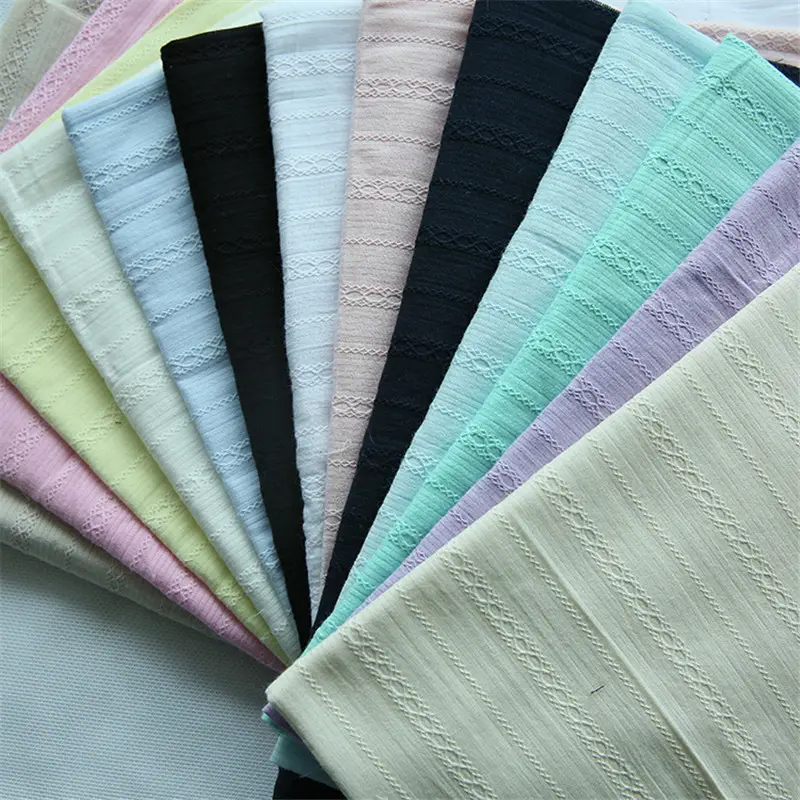 Pure cotton jacquard cloth vertical stripes dress fabric